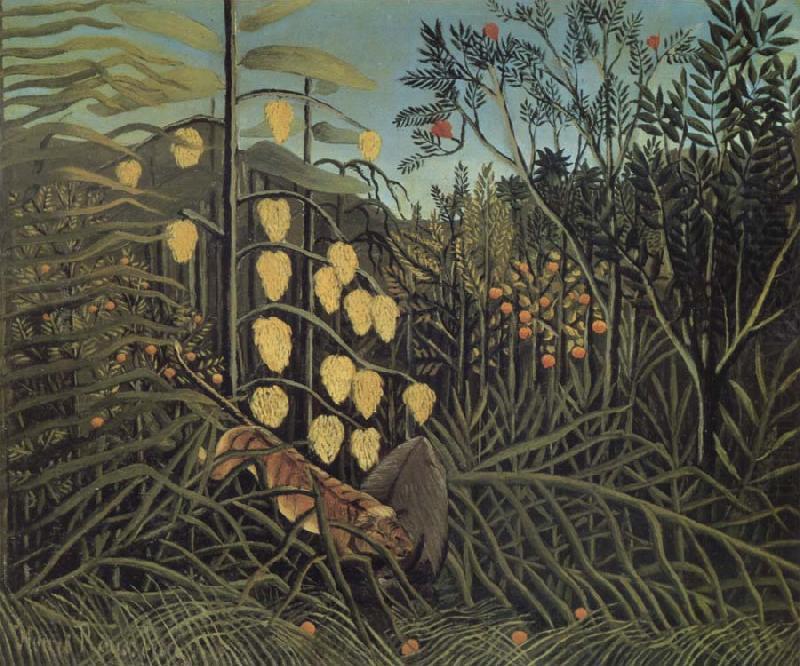 Henri Rousseau In a Tropical Forest.Struggle between Tiger and Bull china oil painting image